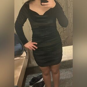 Altar'd State Black Sparkle Mini Dress